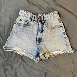 🌟5 for $25 | Zara Light Blue Frayed Jean Shorts

#1204